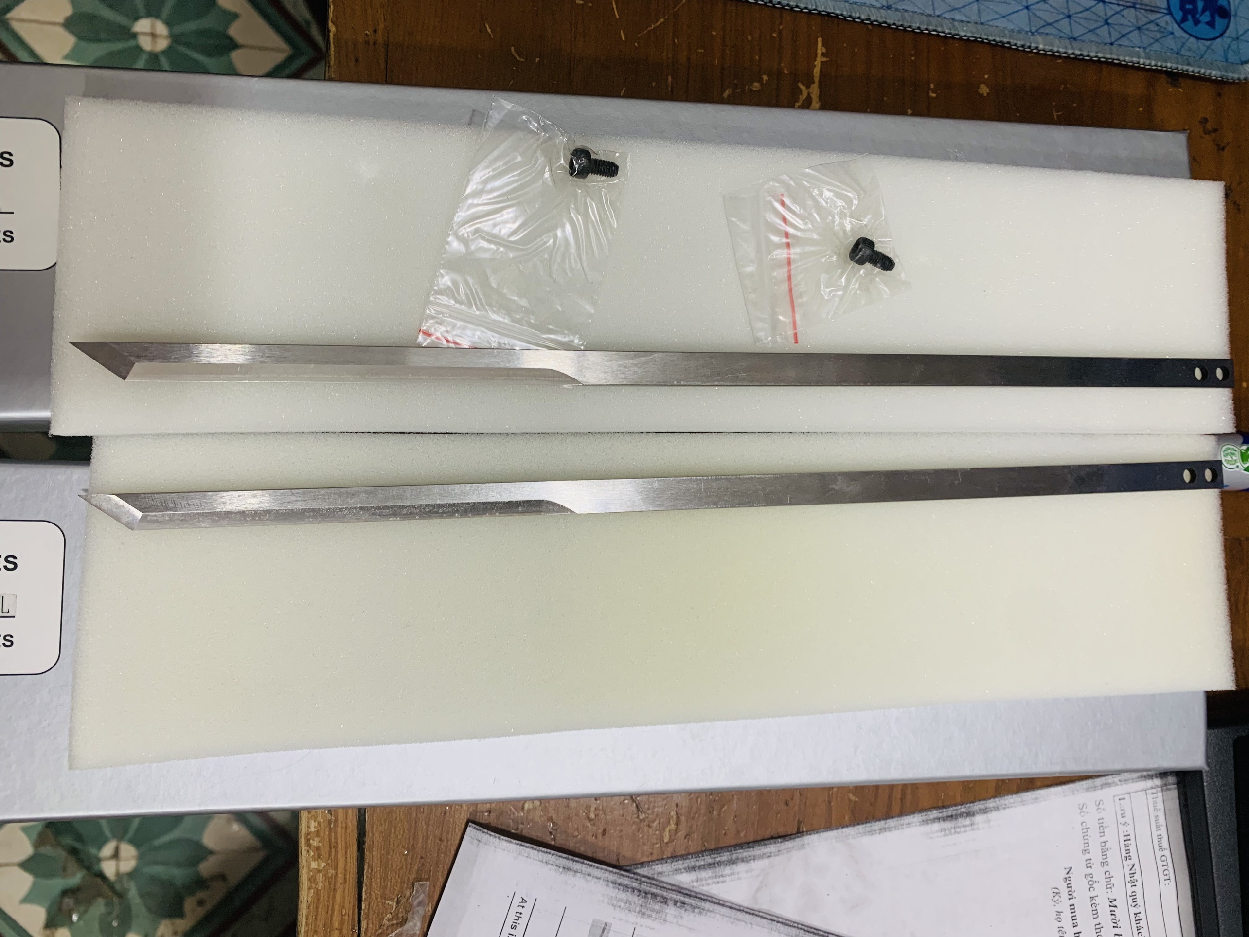 Dao máy cắt tự động morgan 305x8.5x2.4mm vuông lỗ đôi (801247)